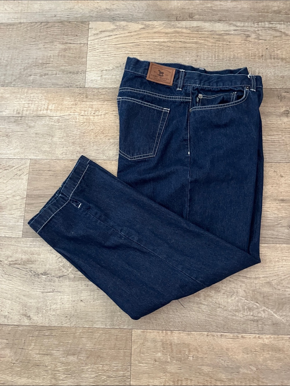 Ralph Lauren Navy Relaxed Straight Jeans Dark Wash Size 14